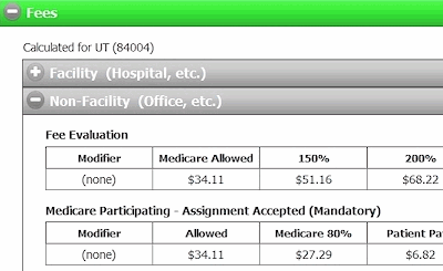 View fees and enter your own fee for the Medical Code