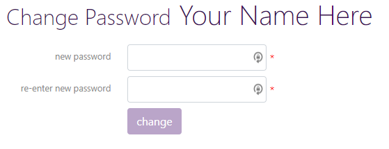FindACode change password form.