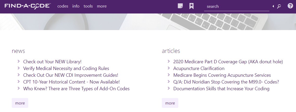 news and articles lists on home page