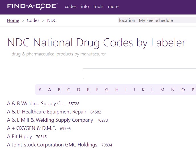 Updated NDC Labelers list page