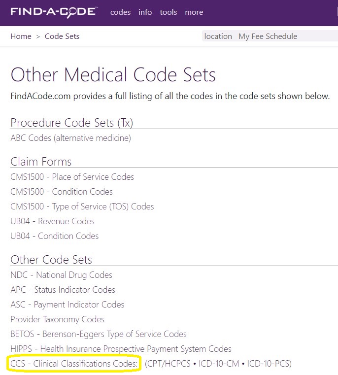 Clinical Classification home page