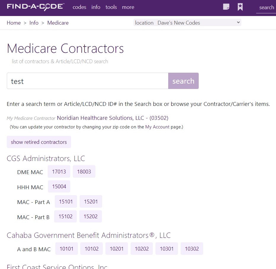 after updates to the Medicare Contractors page