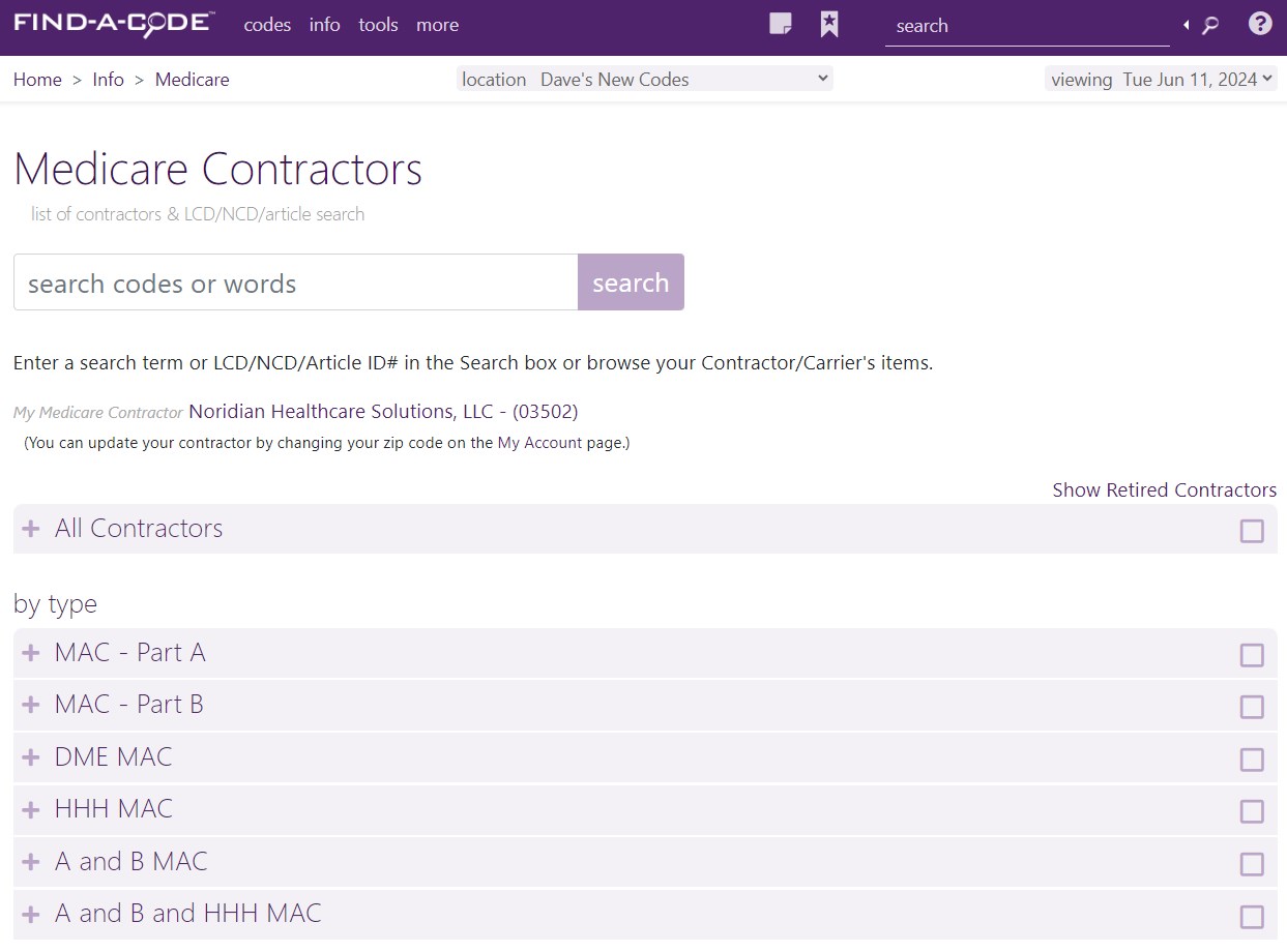 before Visual updates to the Medicare Contractors page