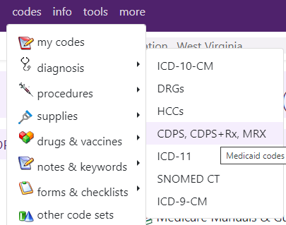 CDPS in menu