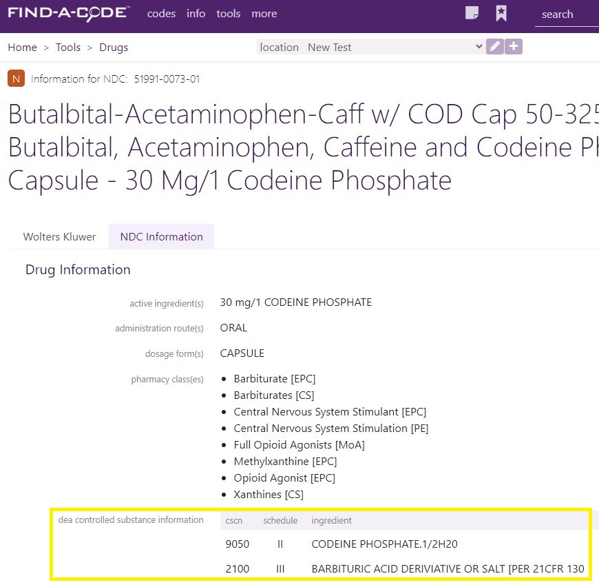 DEA Controlled Substances on GPI page