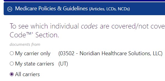 before Updated location selector for Medicare Policies