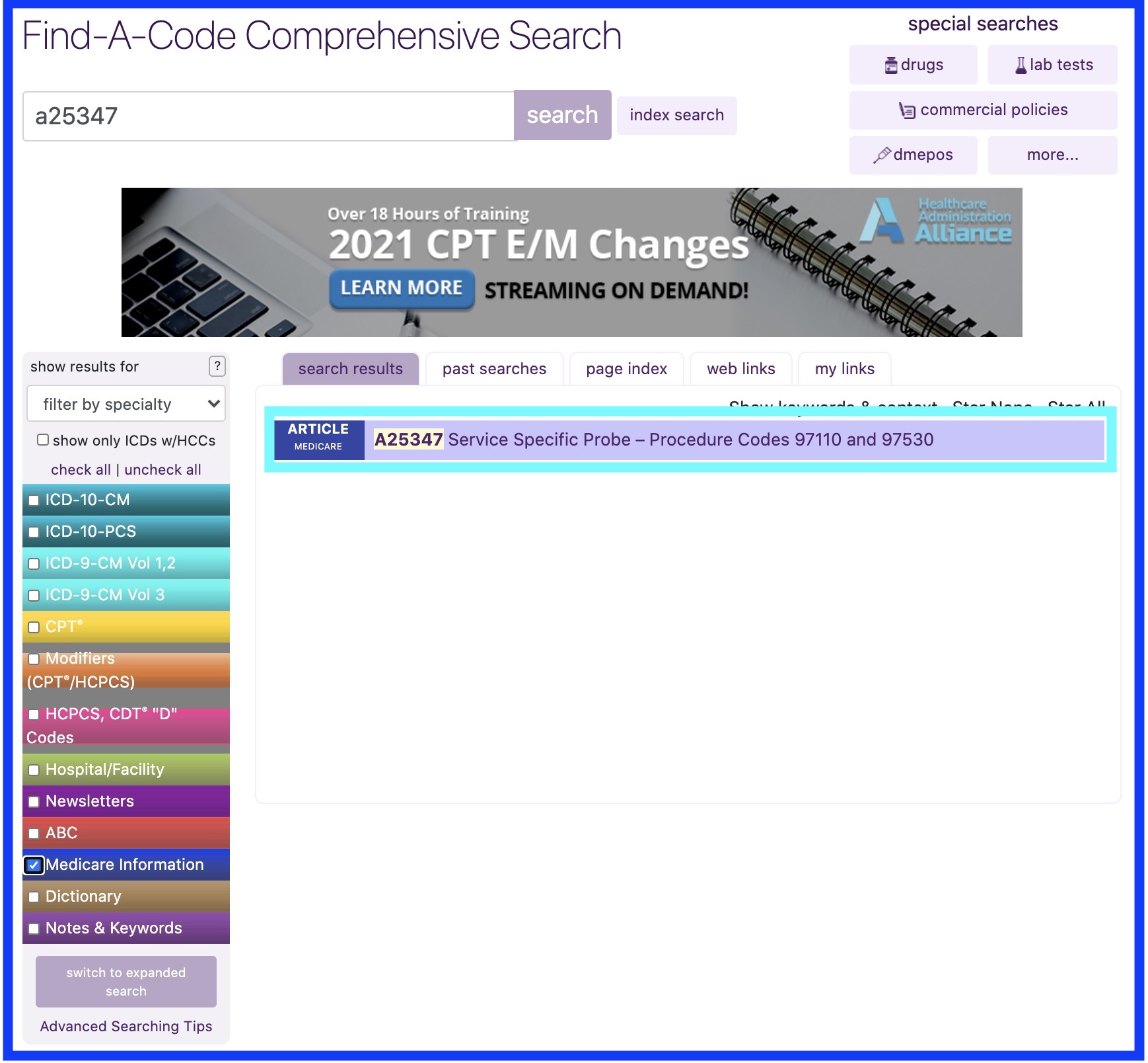 Medicare Information Filter