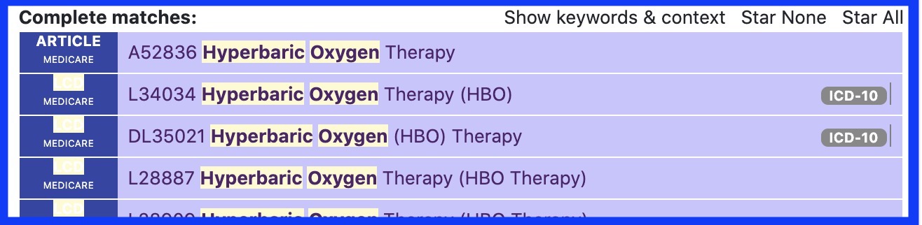 ICD Options in the results