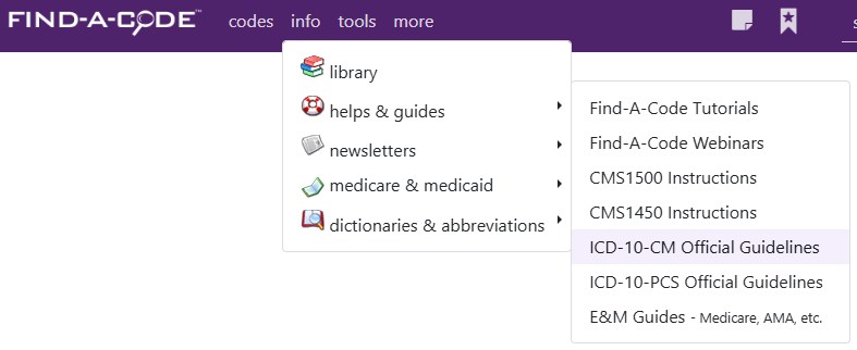 guidelines menu