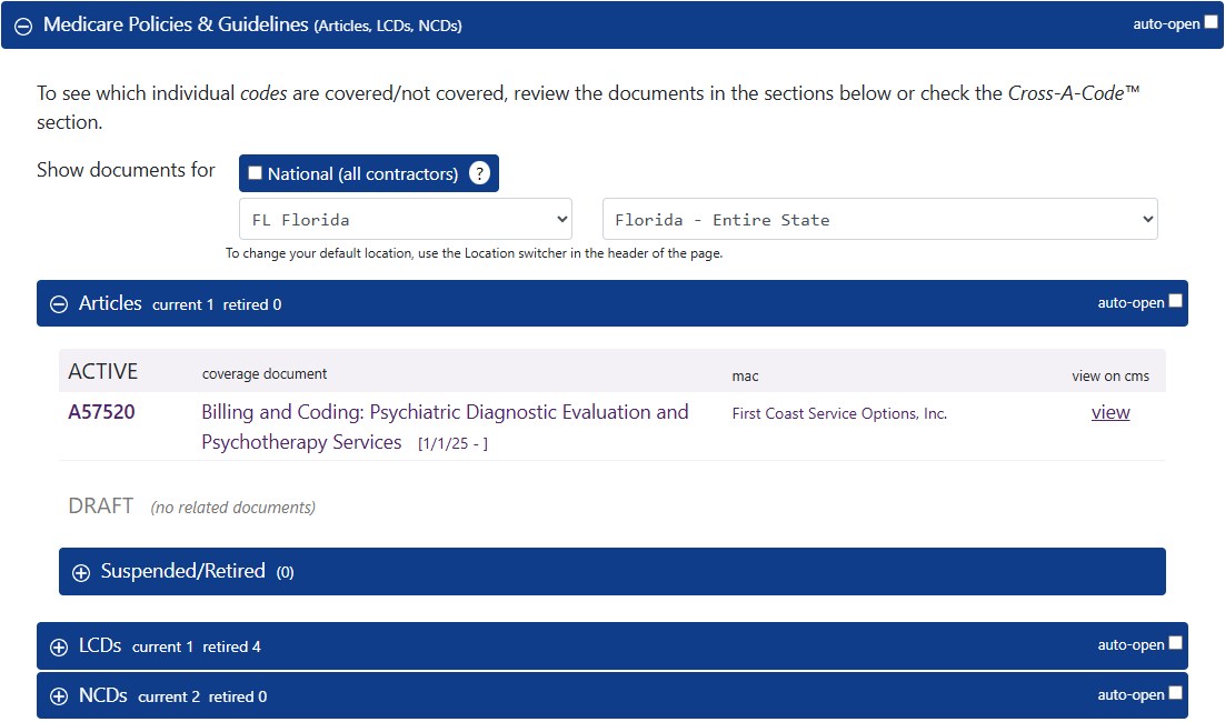 medicare policy code-level information
