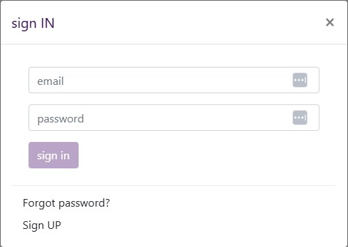sign in pop up window