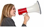 Woman holding megaphone