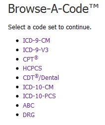 Medical Code Searching & Browsing