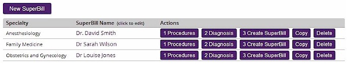 Medical SuperBill builder tool